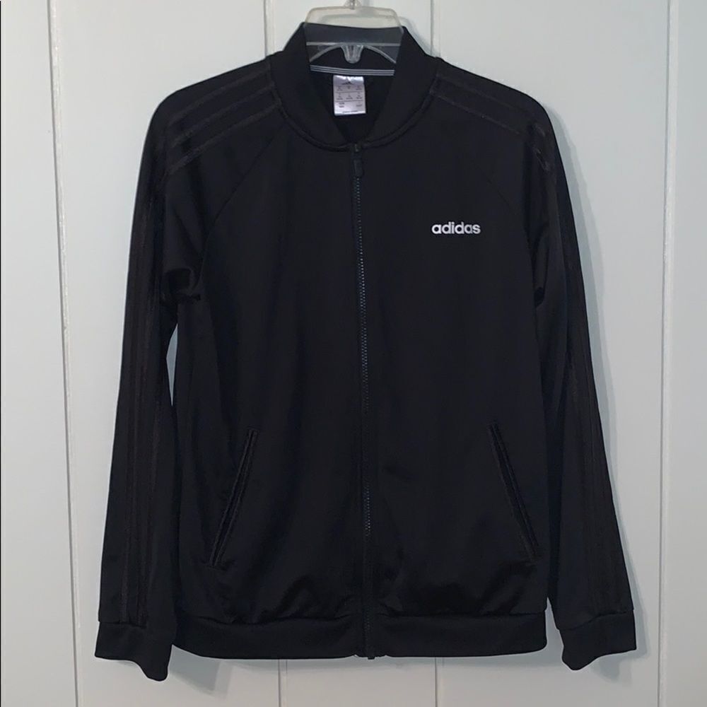 Adidas black polyester men’s track jacket‎